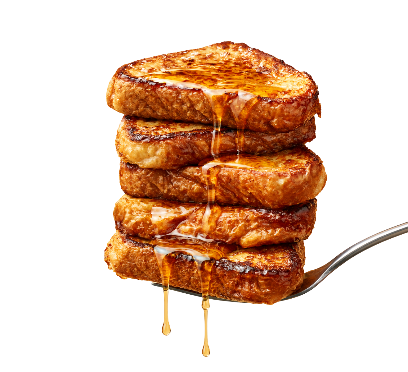 A stack of golden-brown french toast slices dripping with maple syrup — visual stand-in for the joy of cooking food you love.
